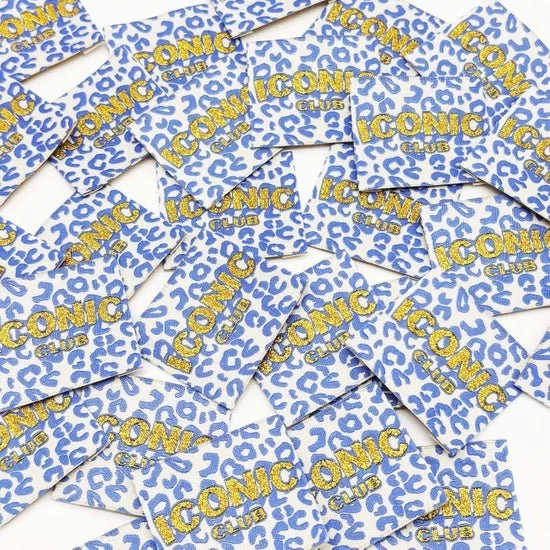 L’Étiquette Home Couture - Lurex woven sew-on label: Iconic Club Leo - BLUE