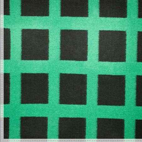 Grid Locked Brushed Wool Blend Knit - Emerald Green