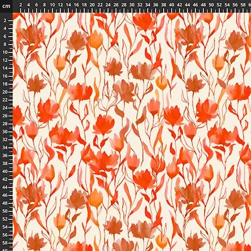Mandarin Meadow - Stof of Denmark Avalana ECOVERO™ Viscose Jersey