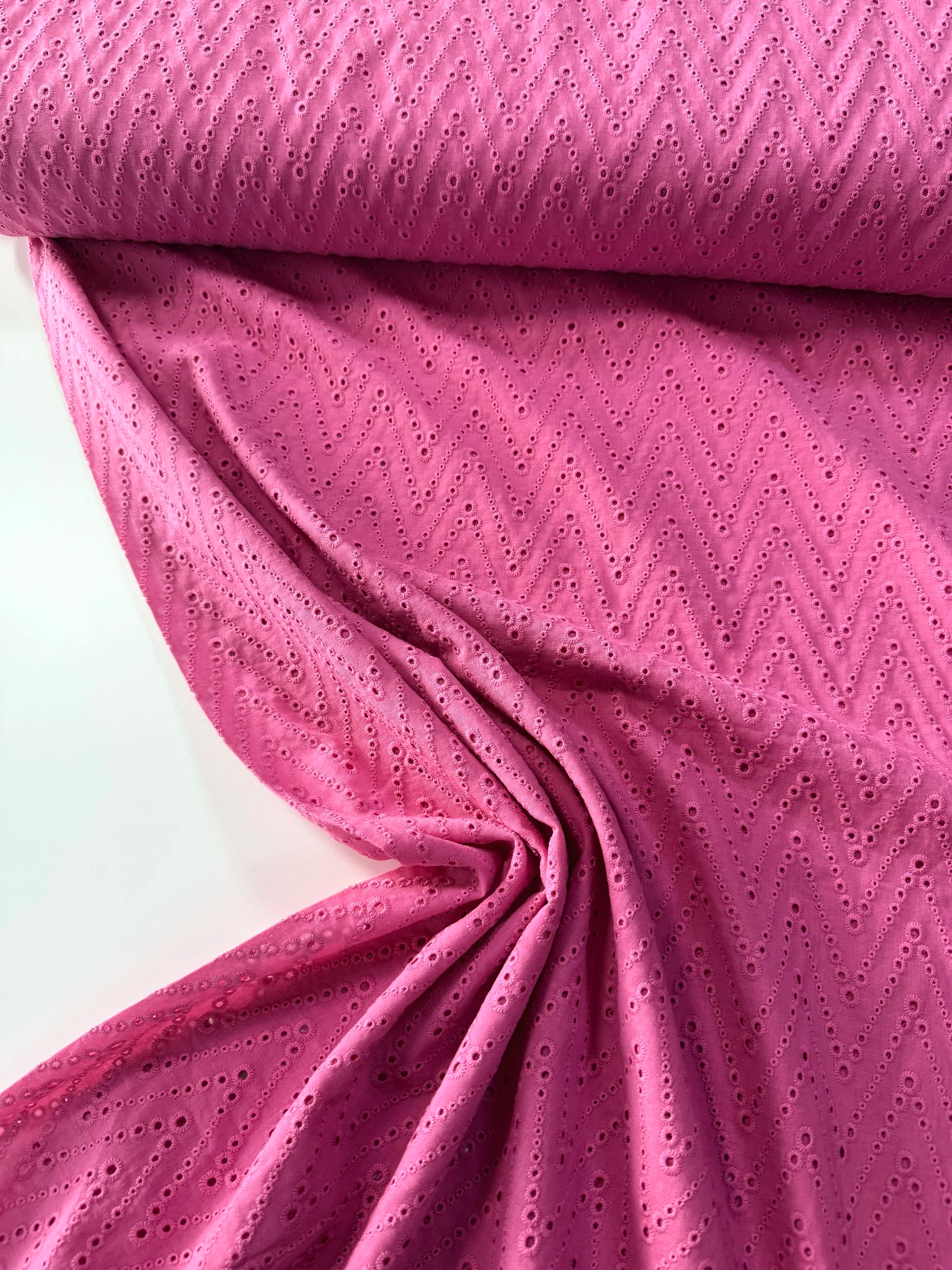 Get Ziggy With It — Cotton Anglaise - Fushia