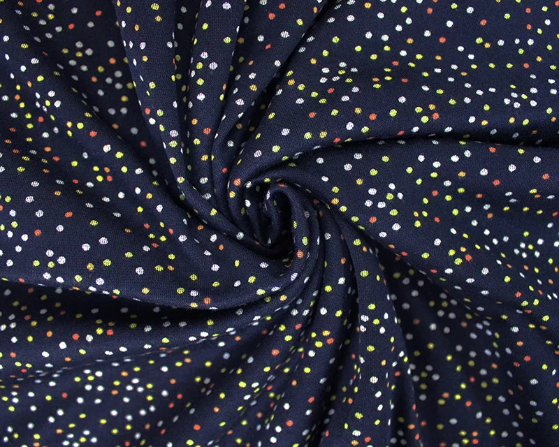 Spot the Drama  Printed Viscose Ponte Roma -Navy