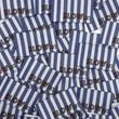 L’Étiquette Home Couture - Woven sew-on label: SLOW(LY) blue stripes