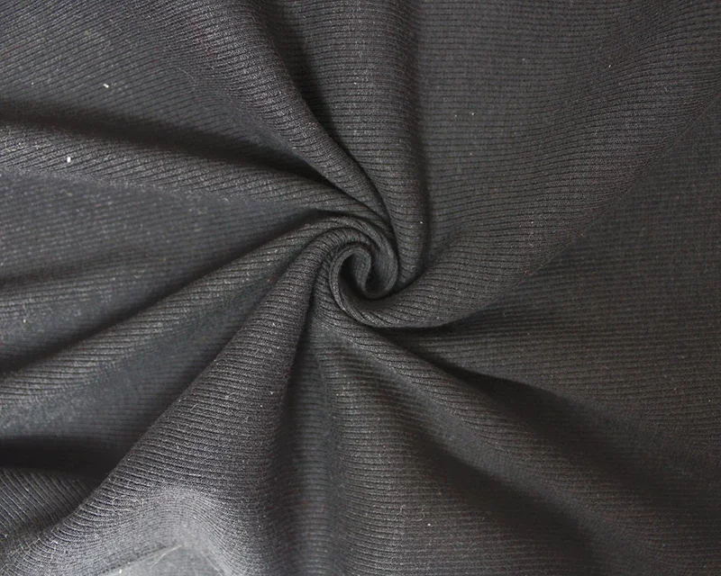 Ribbed Jersey - Sweatshirt Ribbing - Black