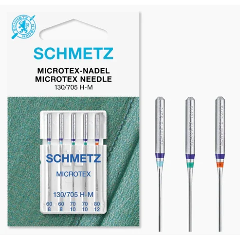 Schmetz Sewing Machine Needles Microtex Size Assorted Pack of 5