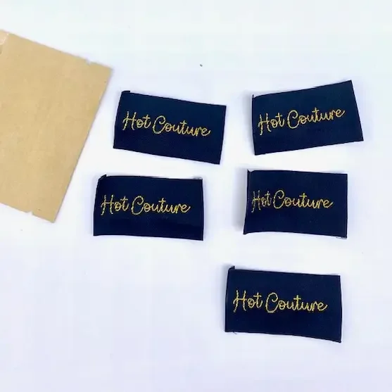 L’Étiquette Home Couture - Woven Label to Sew "Hot Couture" Black and Gold