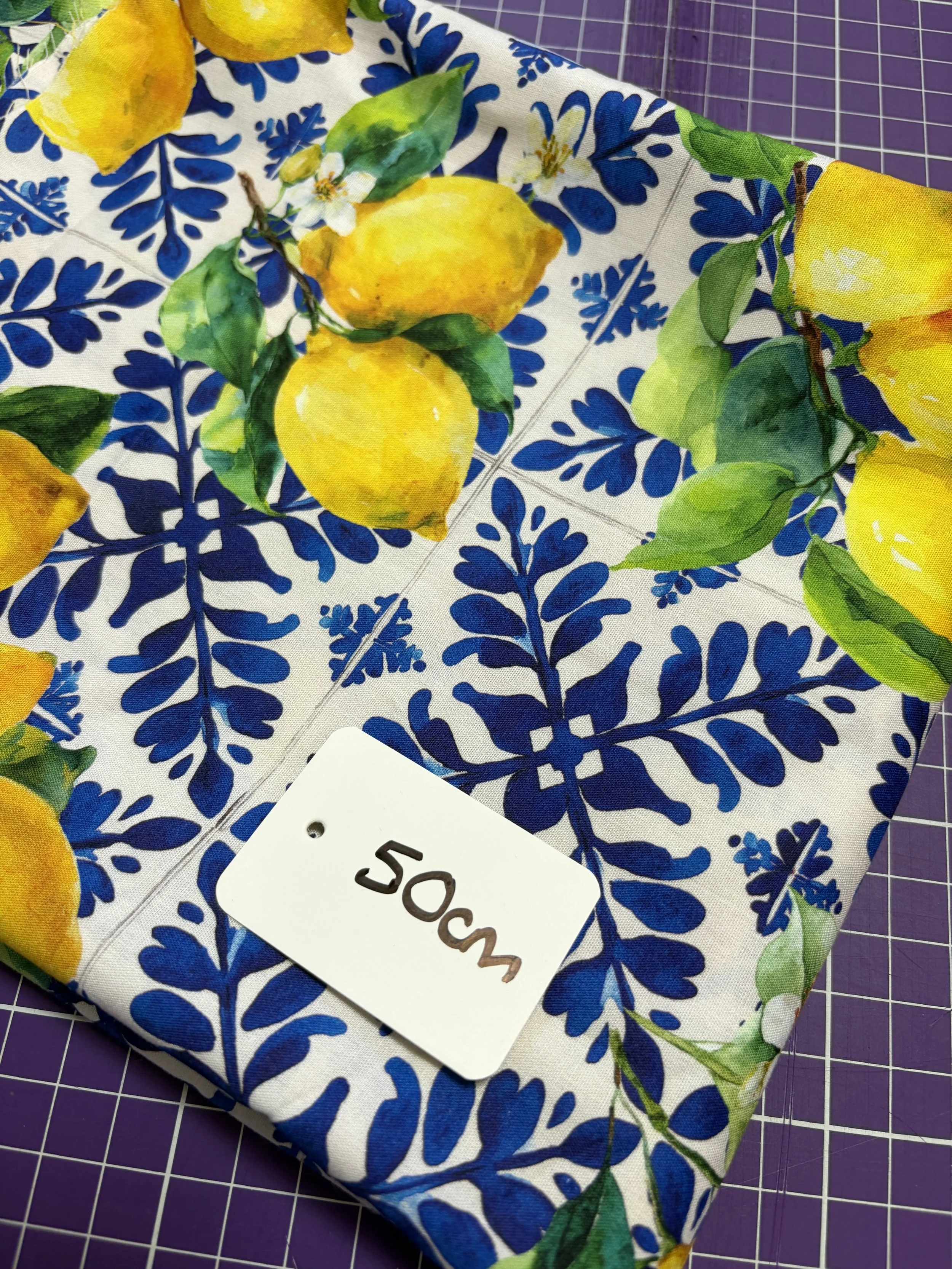 50cm Lemon Zest Mosaic – Viscose Cotton Blend