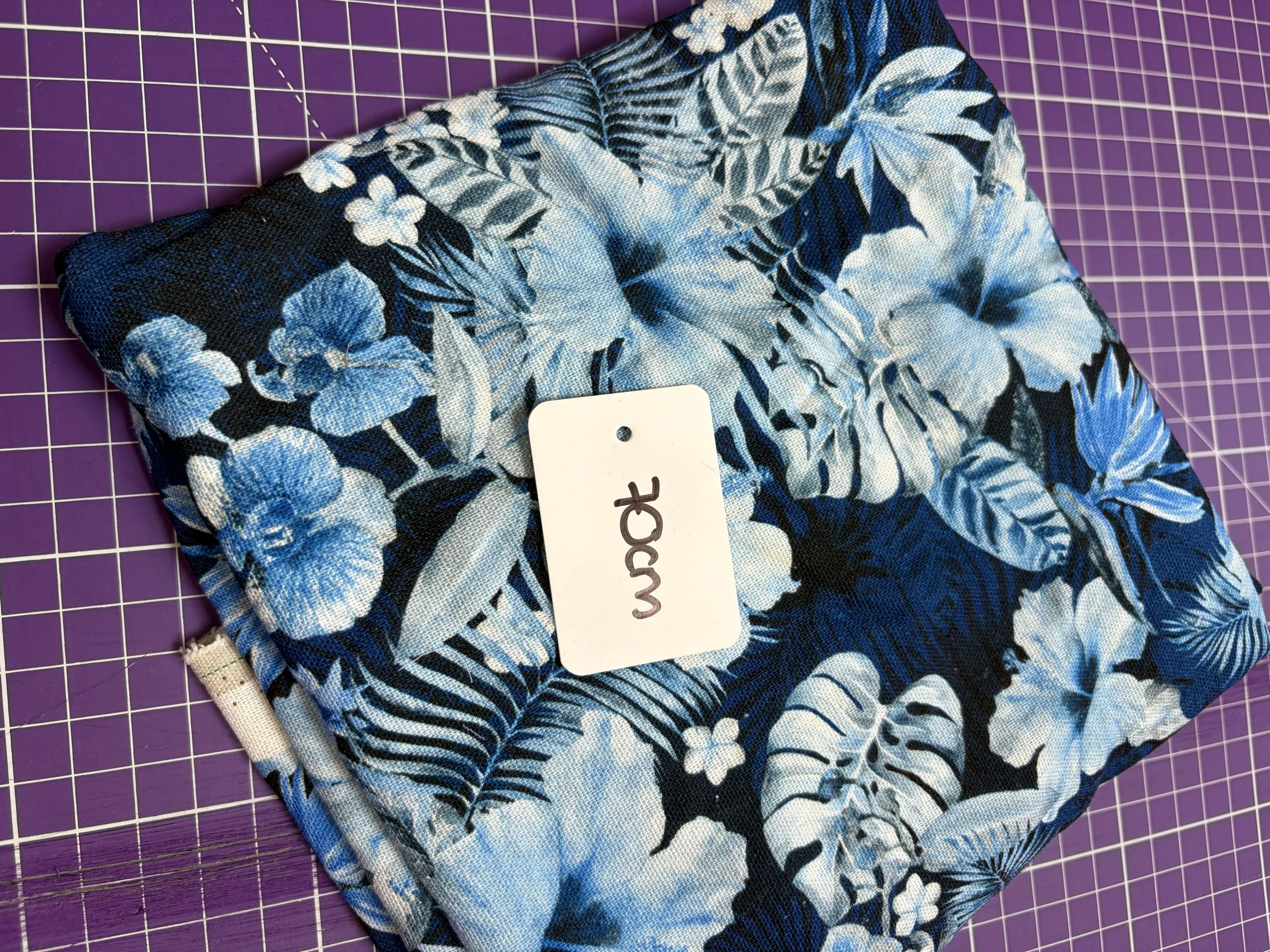 70cm Little johnny Linen Viscose - Blue Flowers