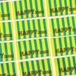 L’Étiquette Home Couture - Woven sew-on label: HAPPY(NESS) stripes - YELLOW GREEN