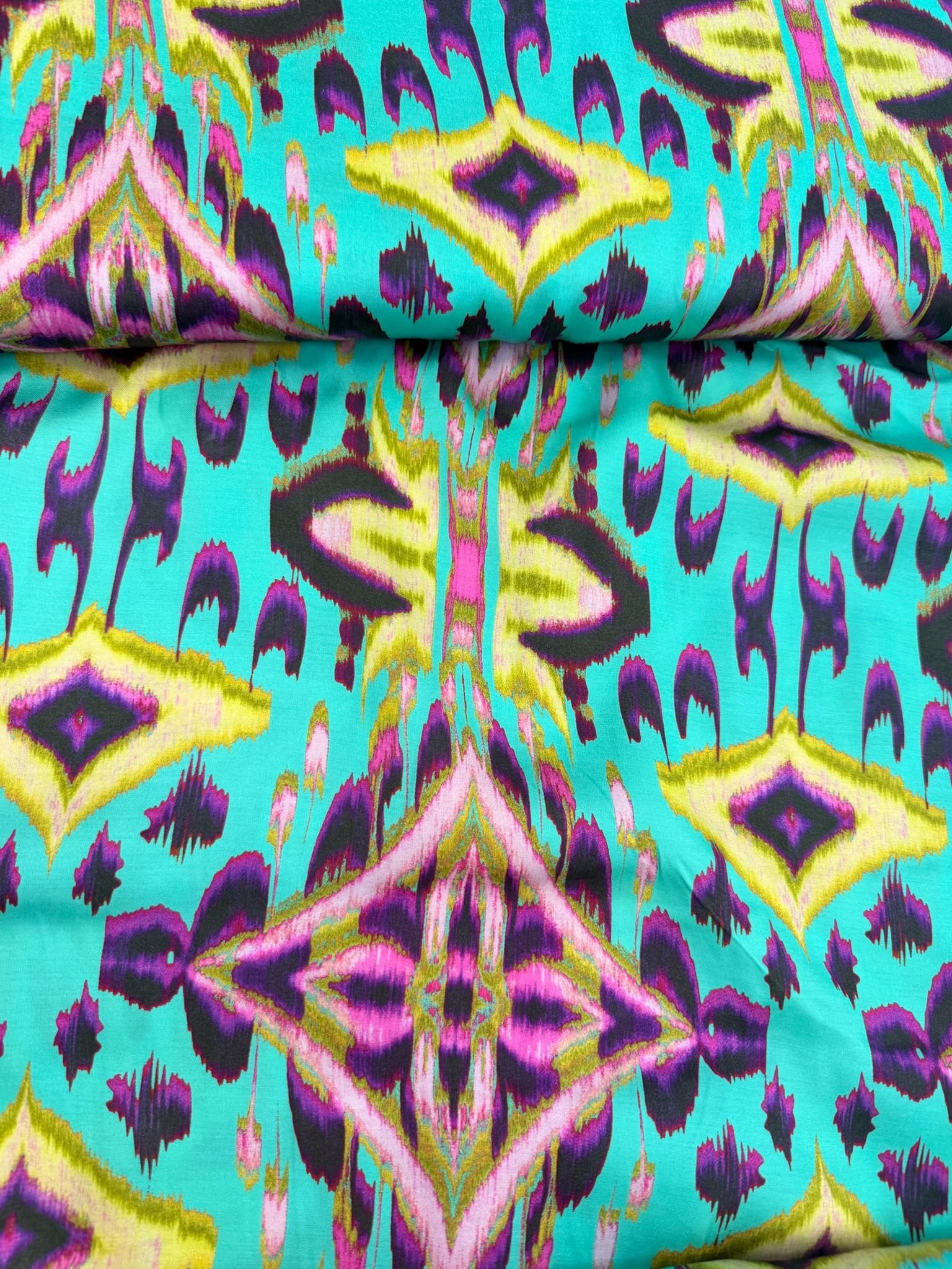 🌴 Viscoastin’ Through Ibiza -100% Viscose Satin - Turquoise