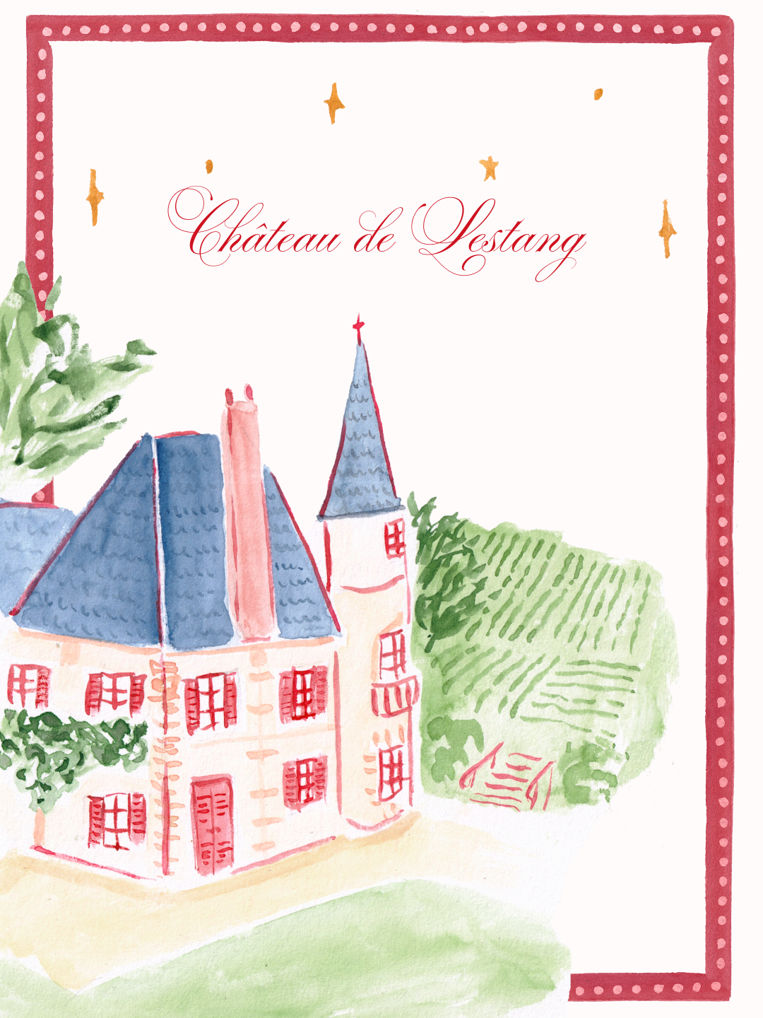 Illustration d'un domaine viticole, venue illustration, chateau france