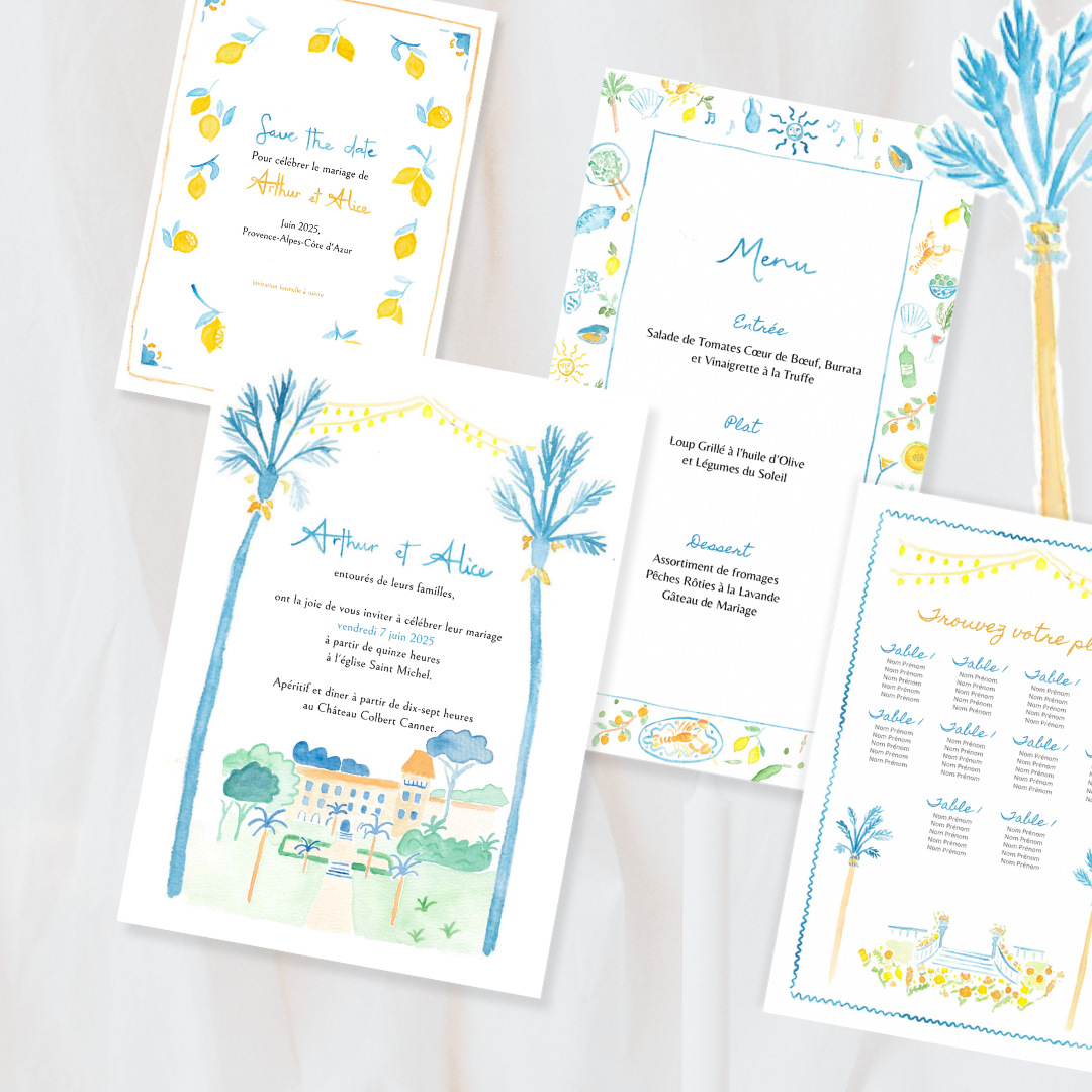 Destination wedding stationery set inspired by Provence