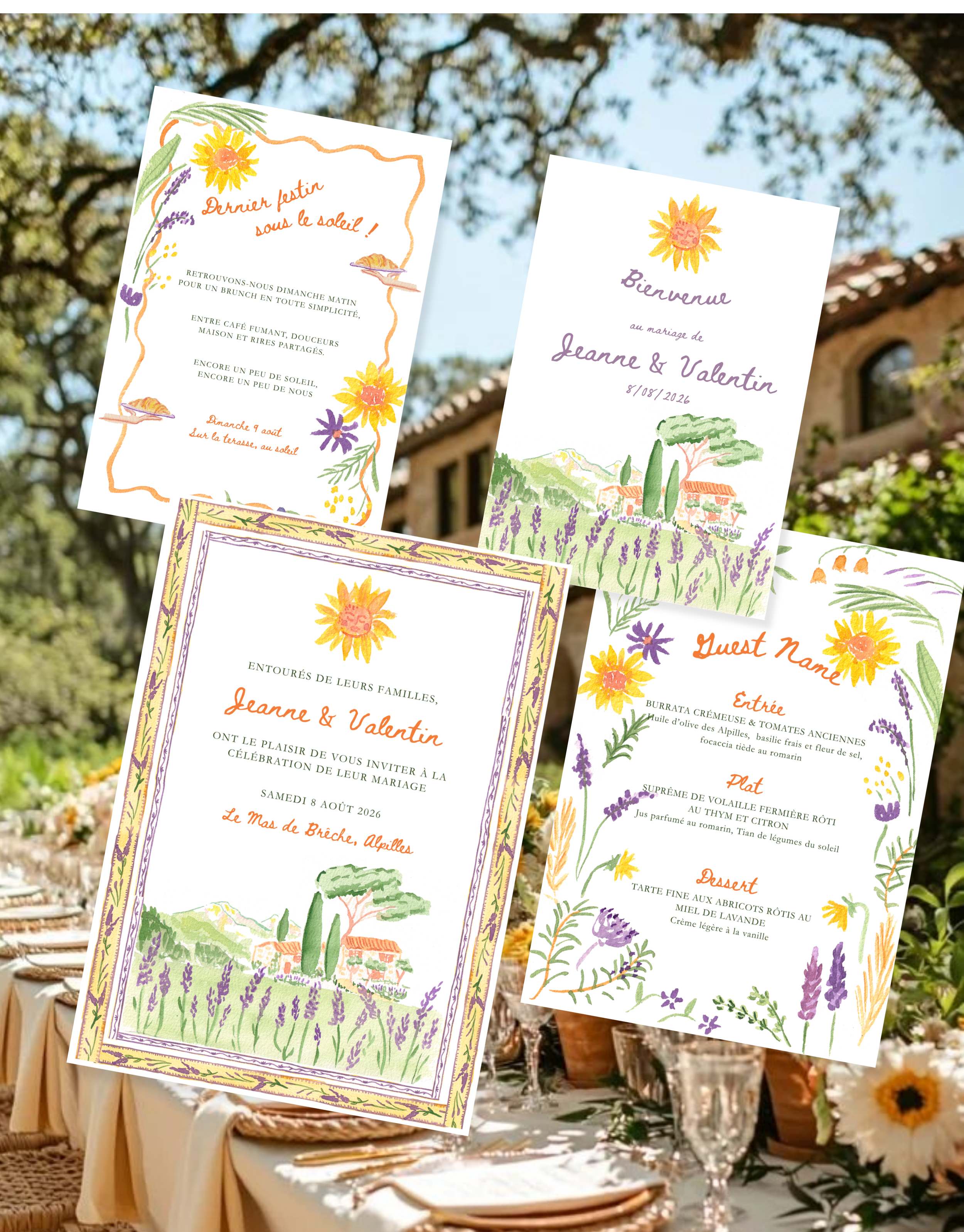 Papeterie ensoleillée provencale tournesol et lavande