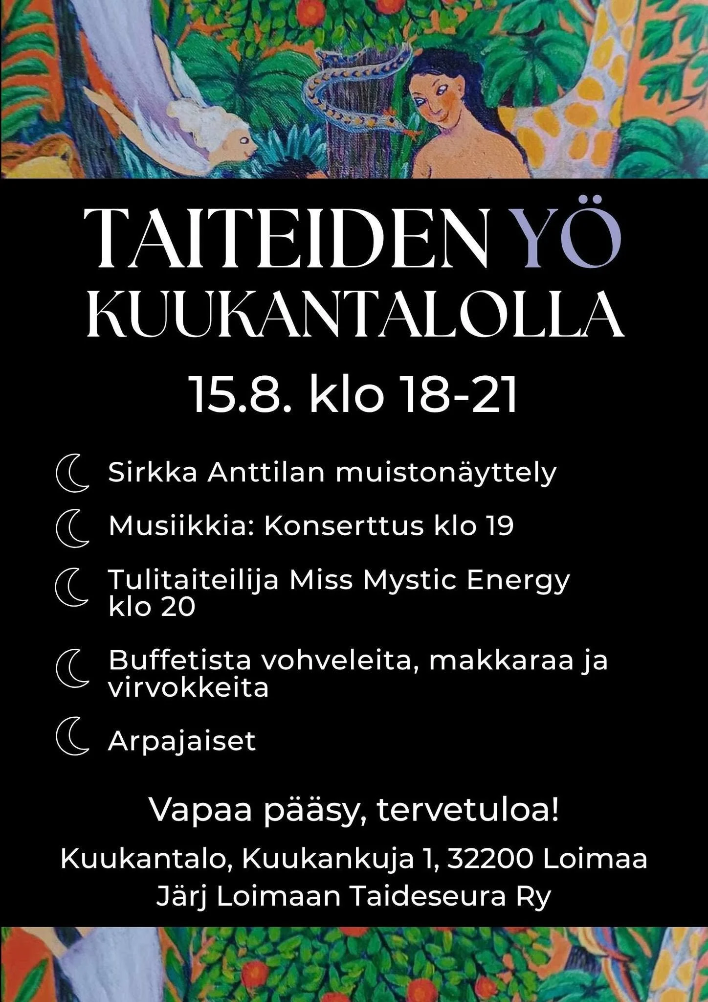 Taiteiden yö Kuukantalolla