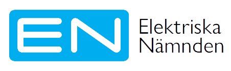 Logotyp för Elnämdemverket, med texten 'Elekstriska Nämnden'.