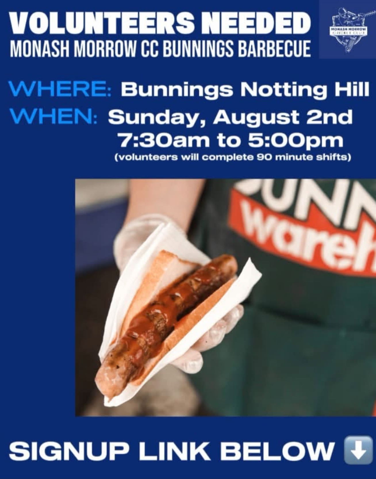 MMCC Bunnings BBQ 02/08/2026