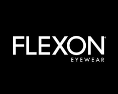 Flexon Eyewear logo on a black background
