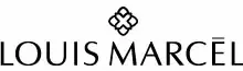 Louis Marcel logo with stylized text and a decorative emblem