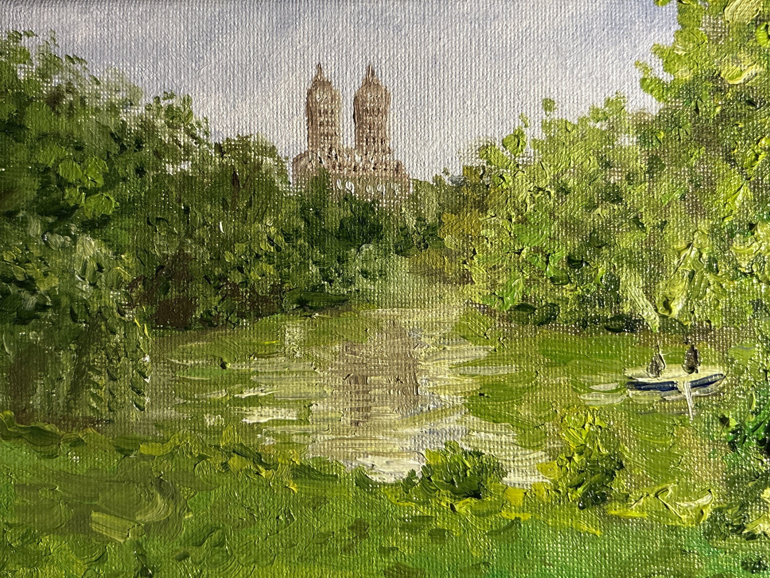 "Central Park Boat Date" 5x7in