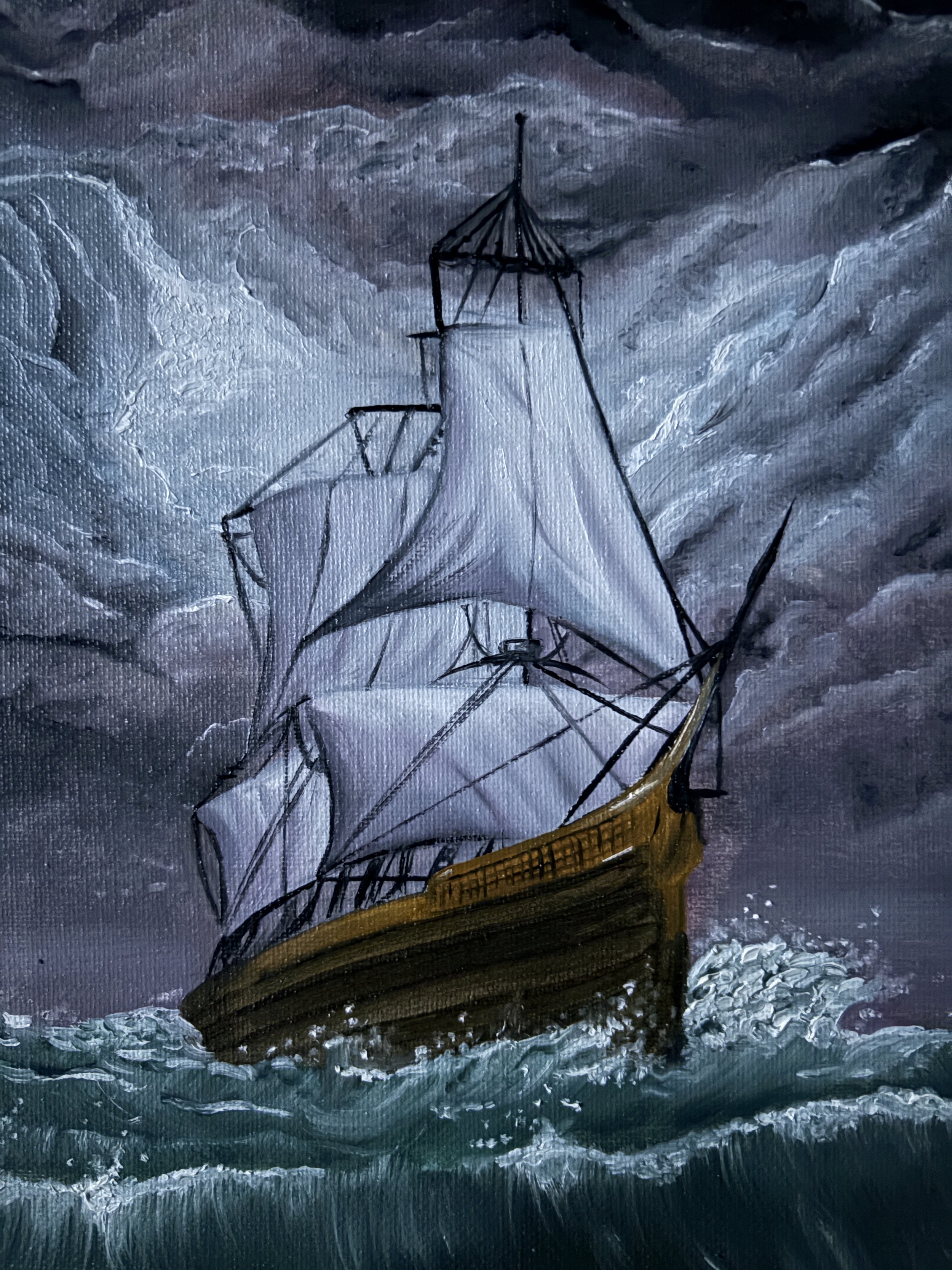 "Riding Waves" 8x10 in