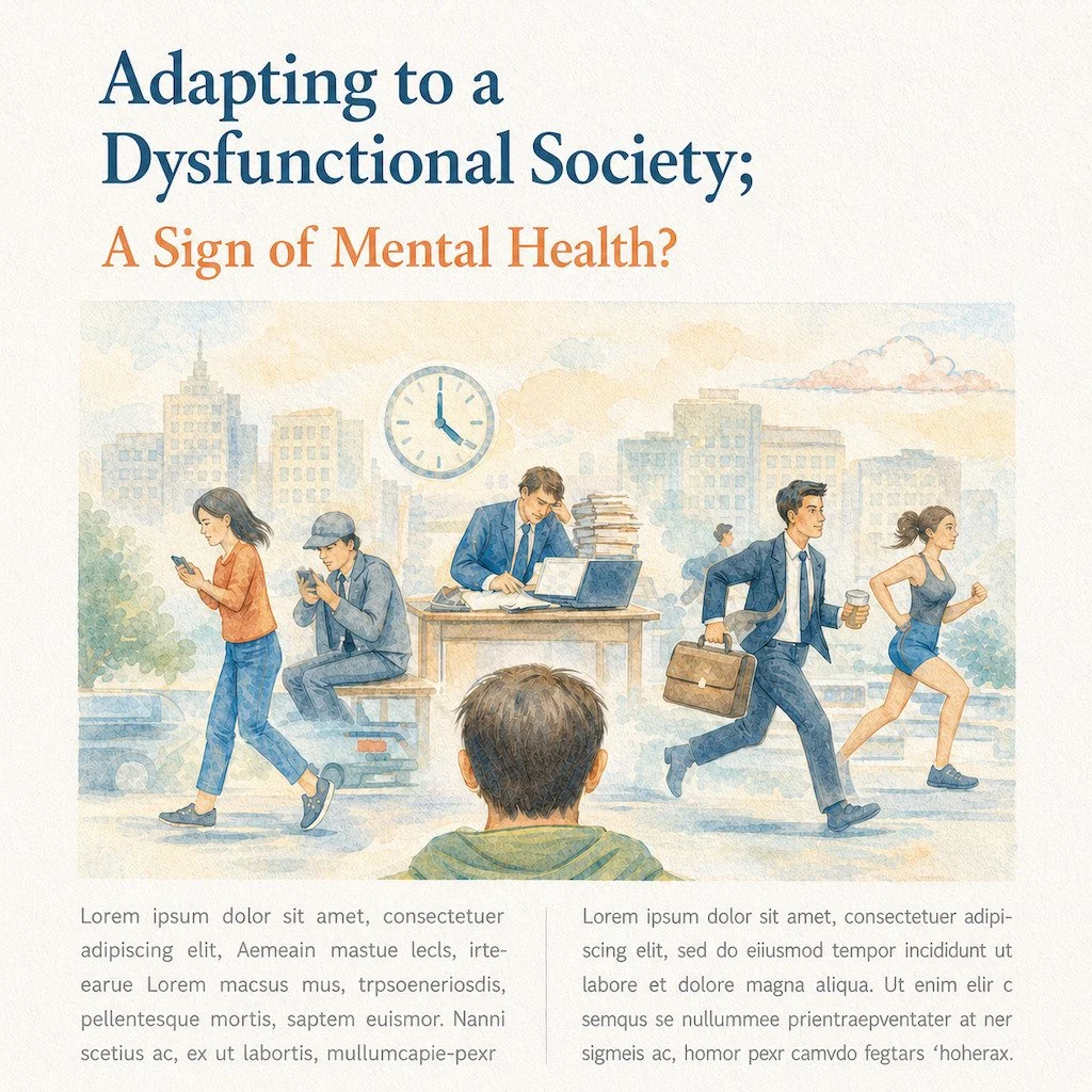 Adapting to a dysfunctional society: a sign of mental health?