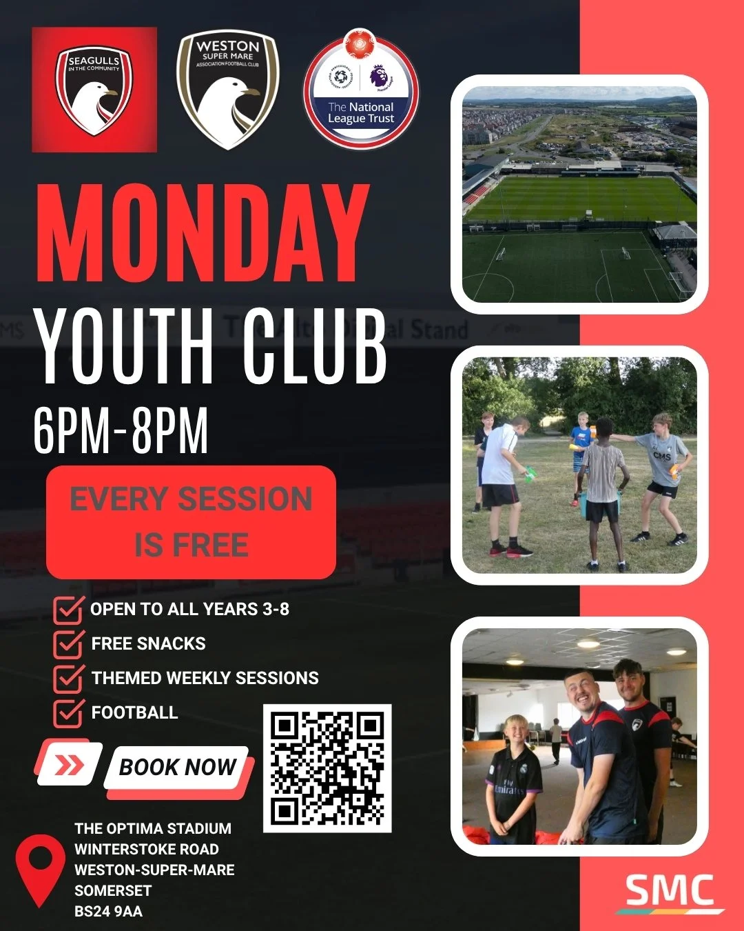 Join Us Every Monday for Youth Club at Optima Stadium – and It’s Free!
Looking for something fun and safe for your kids to do on a Monday evening? Come along to the Youth Club at Optima Stadium in Weston-super-Mare – it’s com