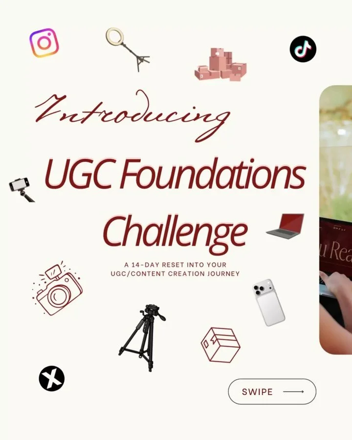 If UGC has been sitting in the back of your mind&hellip;this is your sign 🤍

The UGC Foundations Challenge starts soon and it&rsquo;s designed to help you stop watching and start doing.

14 days.
Daily audio.
Clear action.
Real momentum.
And consist