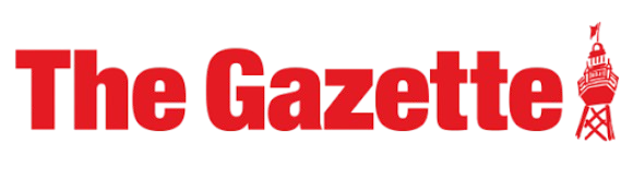 Logo of The Gazette featuring red text and a red oil pumpjack icon.