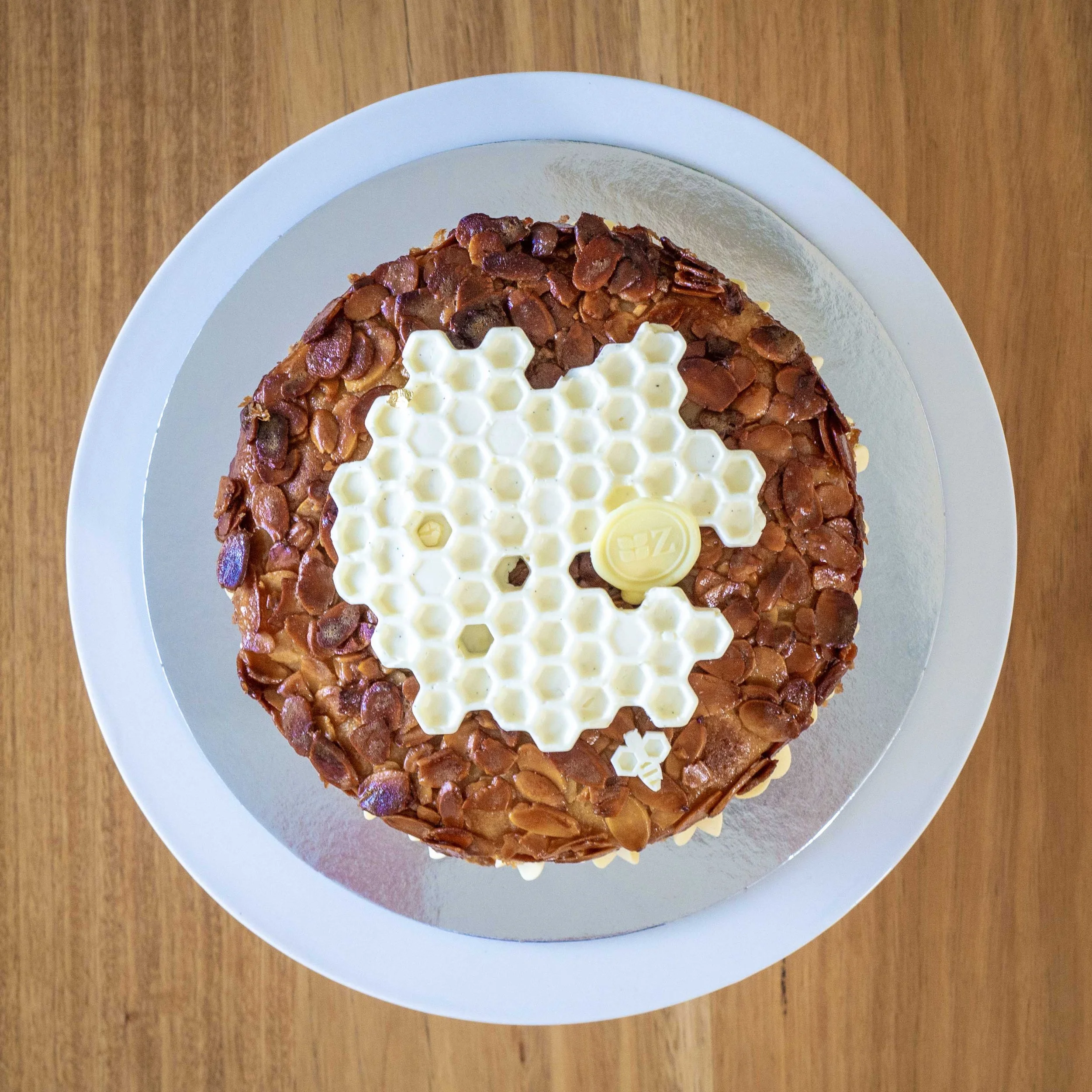 a Bienenstich or Bee Sting Cake seen from above