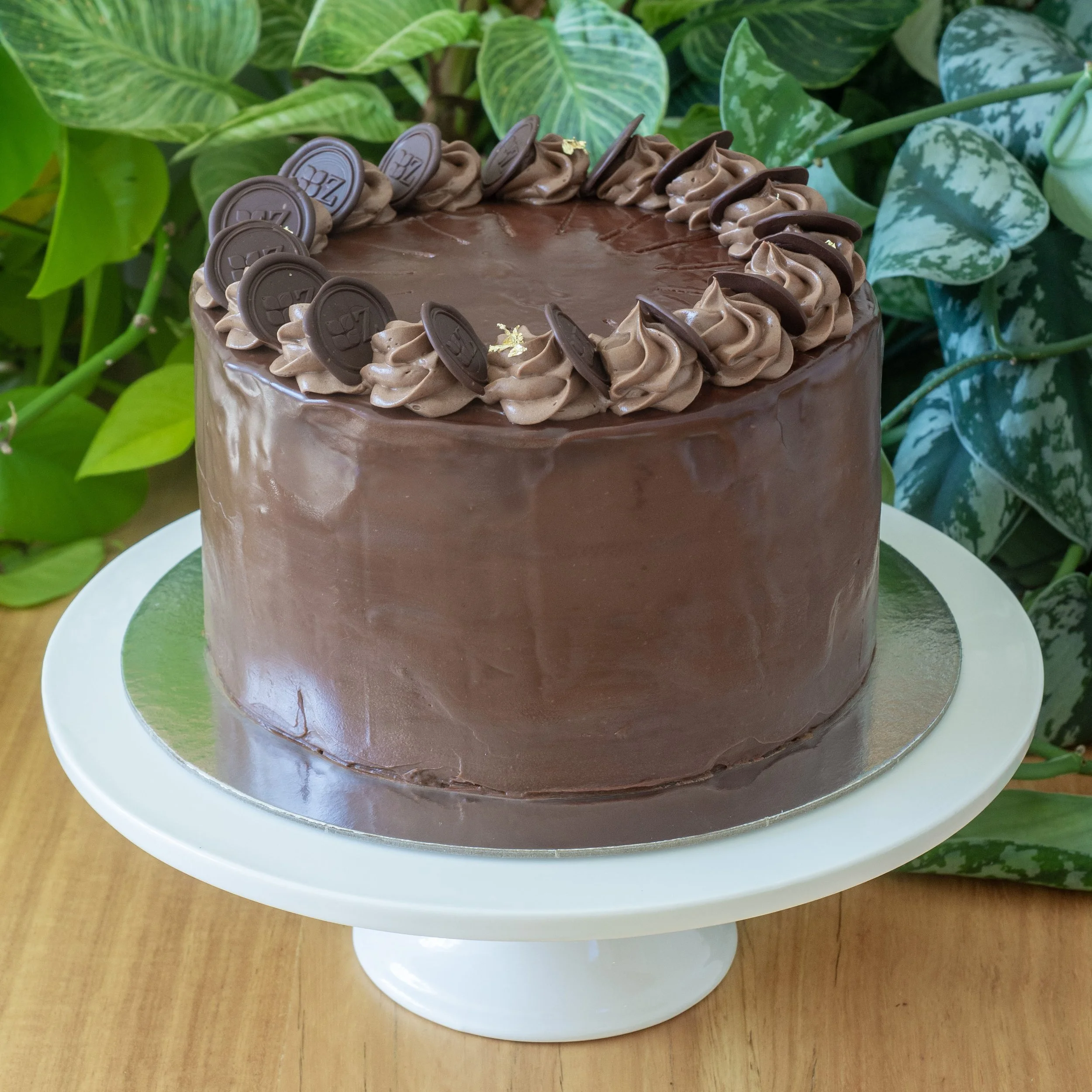 a chocolate covered multi layered German Prinzregenten cake