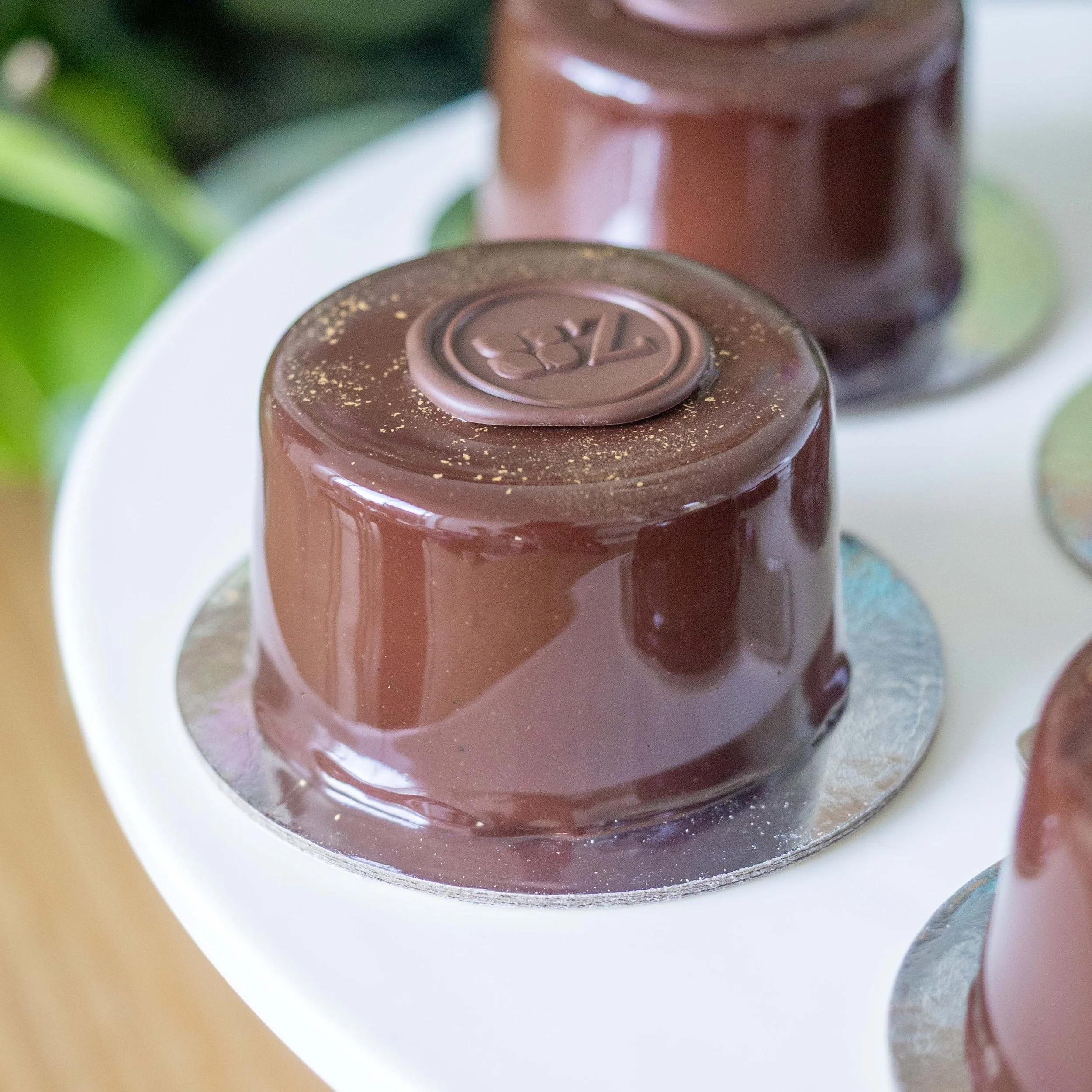 a close up of a sachertorte petit gâteau