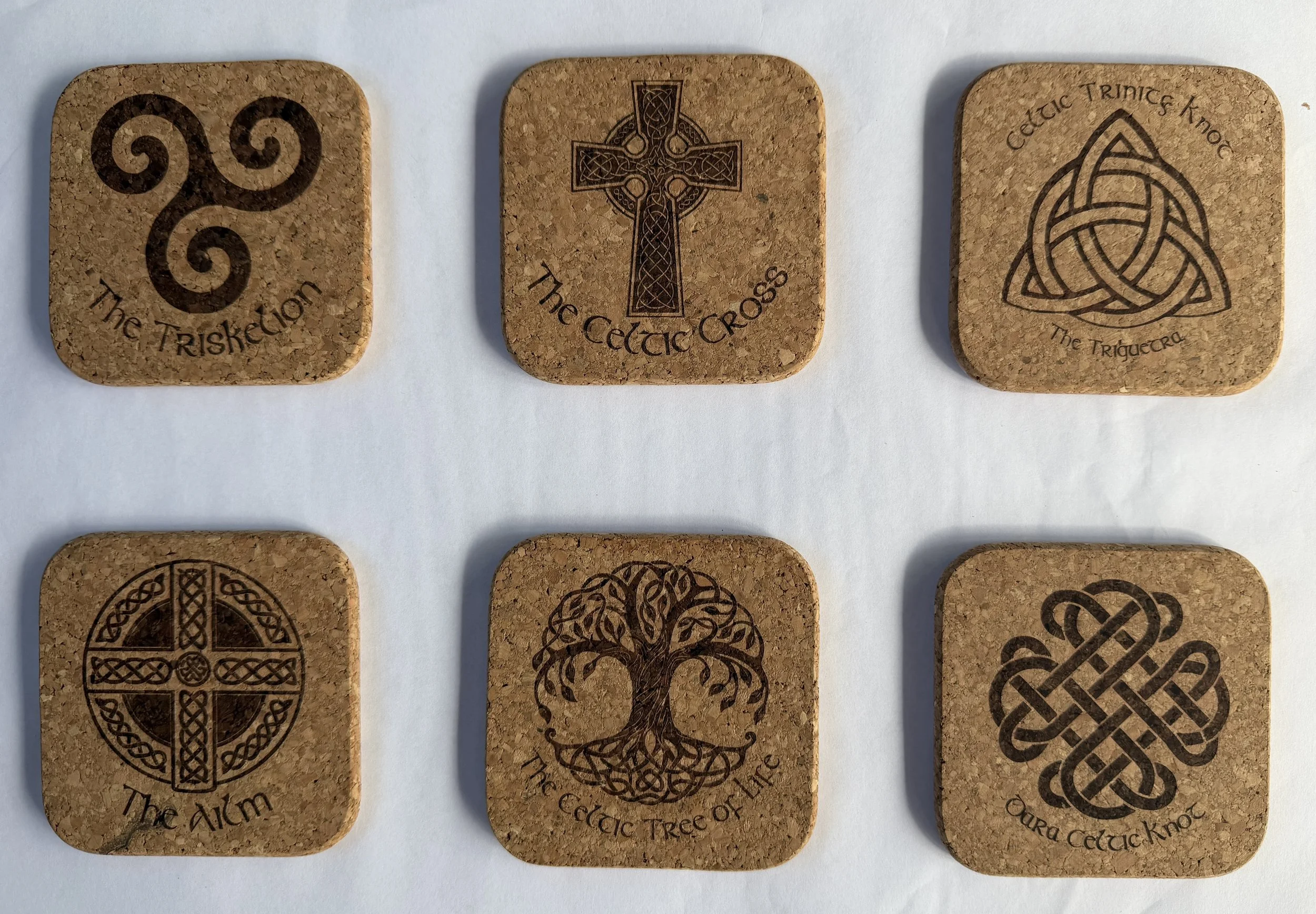 Celtic Coaster Set (on cork)