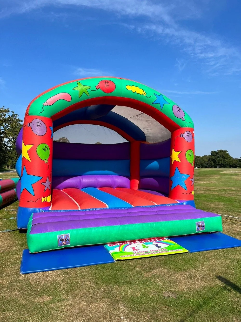 Bouncy castle on a lawn