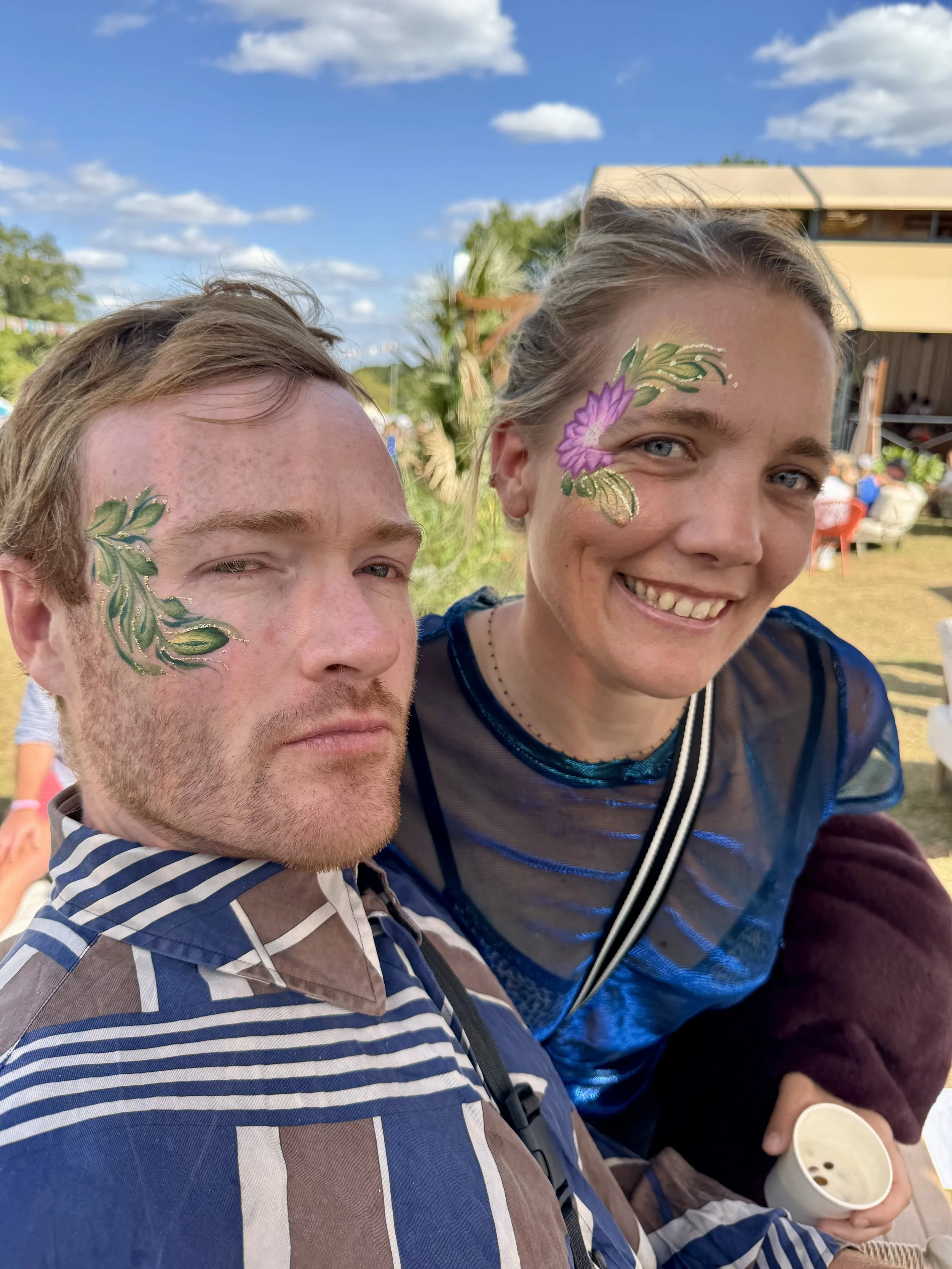 Couple painted with florals for Audi x