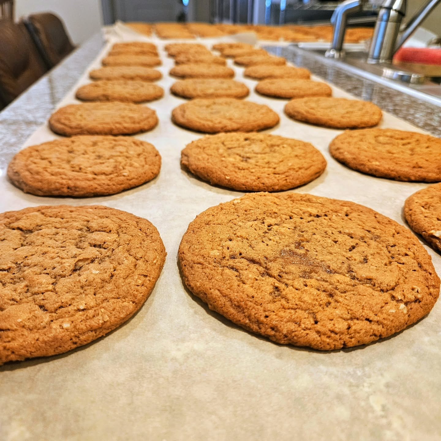 Oatmeal Cream Pies are all finished!! Kitchen was harmed in the making... its fine. 🫠😬