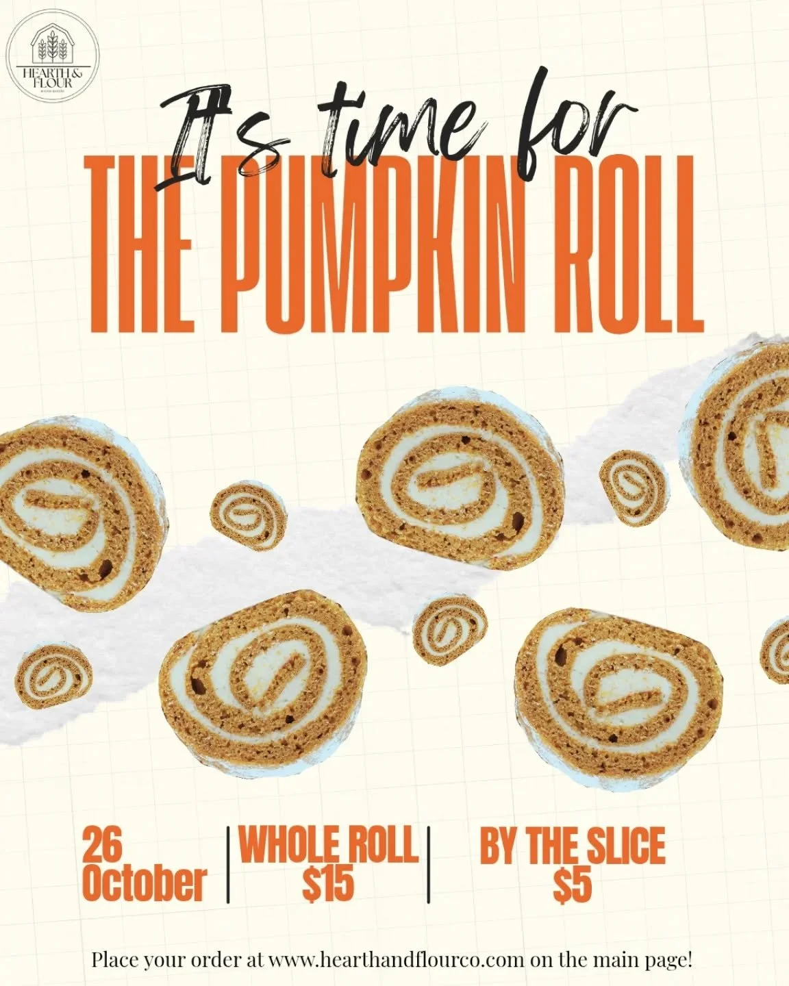 Come and get your pumpkin rolls! Order on the main page of the website on the drops image!