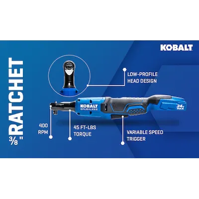 Kobalt 24-volt Variable Speed Brushless 3/8-in Drive Cordless Ratchet Wrench