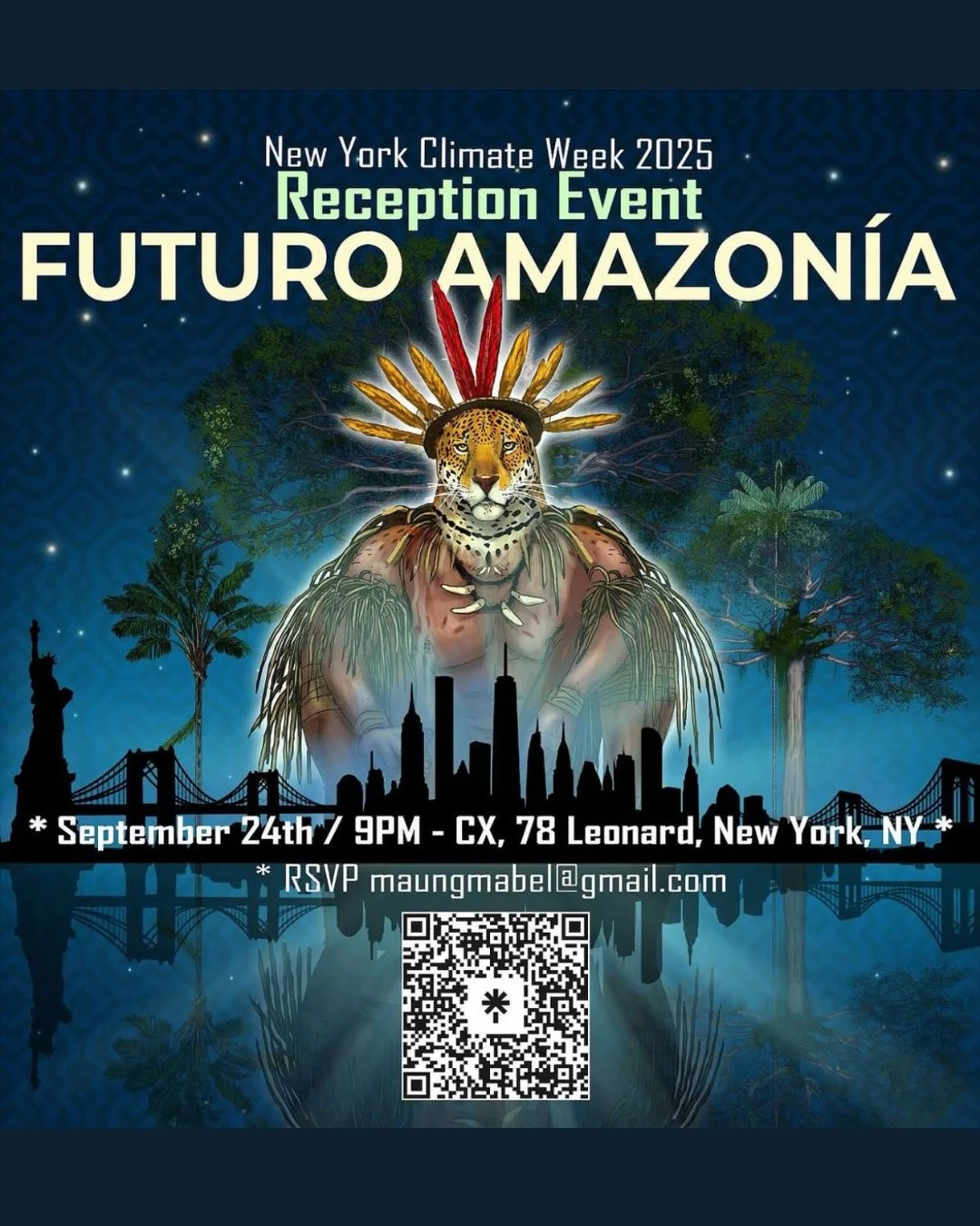@amazonia_calling stands with @futuroamazonia tonight at Climate Week NYC 🌿Indigenous sovereignty is climate leadership. 🌍💚

Stand with Indigenous Guardians. Stand with the Amazon.
✒️ Sign the pledge: amazoniacalling.org

#AmazonianClimateLeadersh