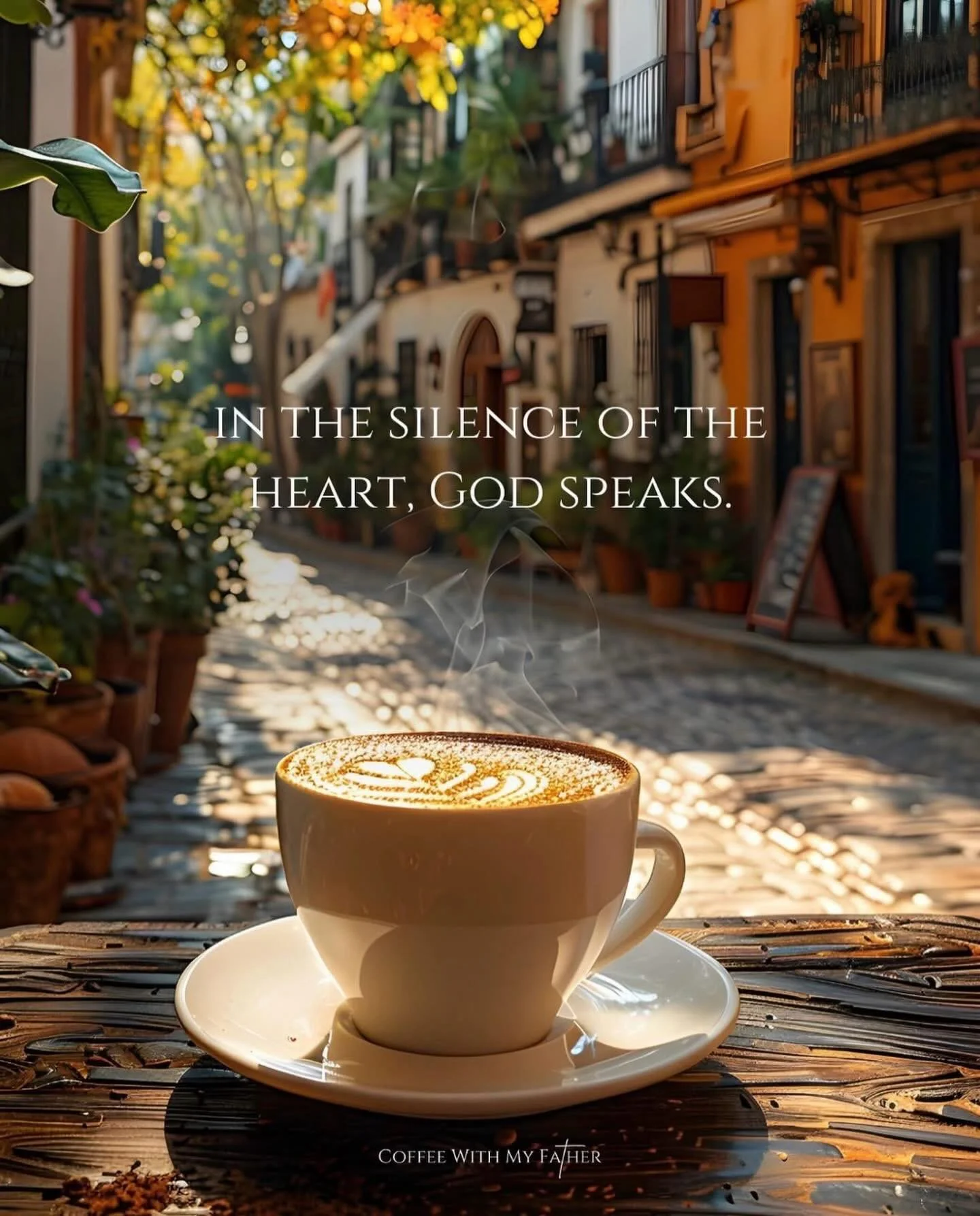 Quiet Your Heart. 🤍
.
.
.
The noise.
The pressure.
The constant doing. 😣

It&rsquo;s loud out here&hellip;
And your heart feels it. ☕✨

But God doesn&rsquo;t compete with noise.

He waits for stillness. 🕊️

For the moment you stop striving.
Stop o