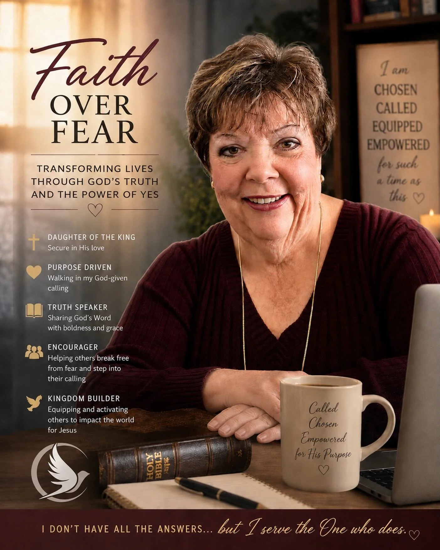 Three years ago, I did the scariest thing I had ever done in 50 years &mdash; I trusted God more than I trusted my r&eacute;sum&eacute;.

At 6:45 AM in my home office, through joyful tears, I gave God my yes to the unknown.

Not because I had all the