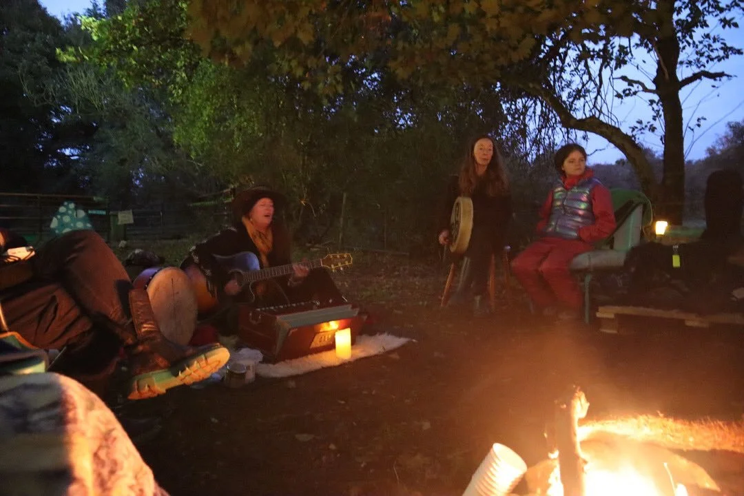 Beautiful fireside kirtan last year with Eileen Bray @celtickirtan @mysticalceltvox @moynaltyyogafestival__ 

#fireside #kirtan #music #soulmusic #nature