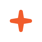 Symbole d'une croix orange stylisée