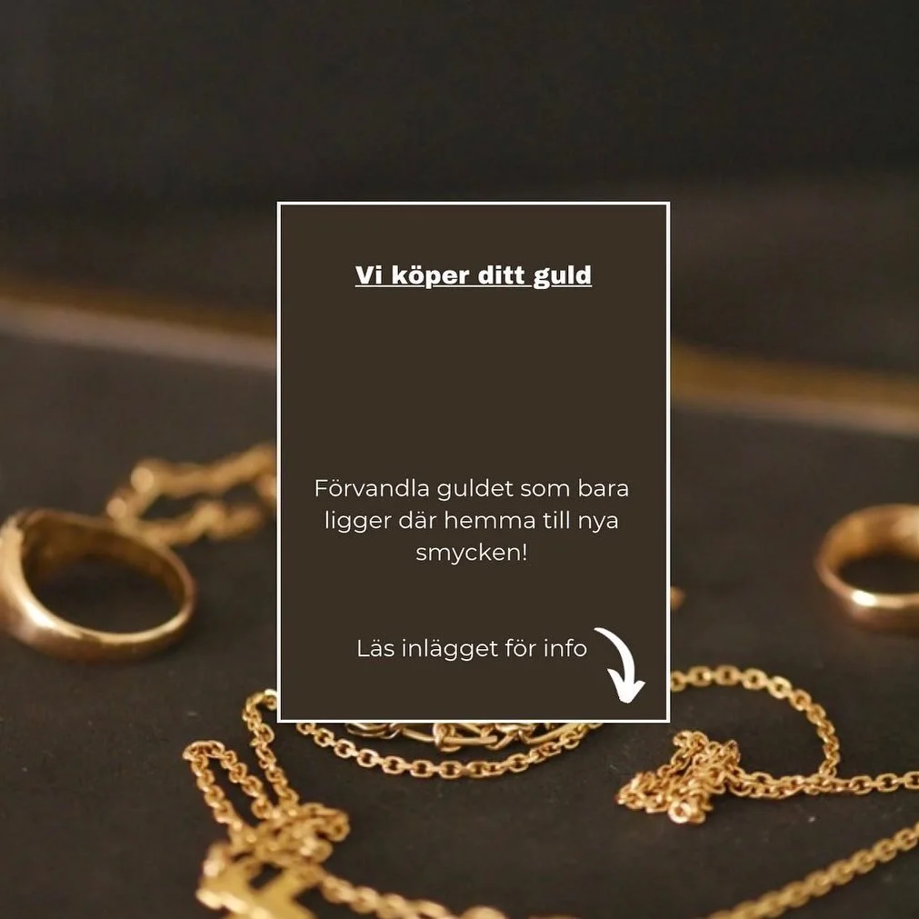 Har du ocks&aring; guld som bara ligger hemma och dammar?
Vi erbjuder d&auml;rf&ouml;r dig valet att s&auml;lja ditt guld eller f&ouml;rvandla det till nya smycken⭐️

Varmt v&auml;lkommen in i butik p&aring; S&ouml;dra F&ouml;rstadsgatan 34 
Mail- gu