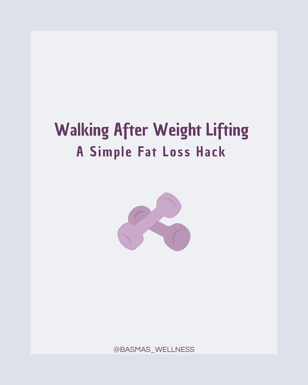 Did you know that walking right after your weightlifting session can accelerate fat loss?

A simple 10 to 20 minute walk helps your body tap into fat stores more efficiently, supports recovery, and improves overall energy balance.

Sometimes it&rsquo