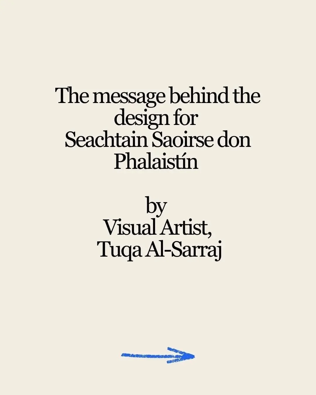 Read the powerful words of Visual Artist @tuqasarraj on the thinking behind the artwork design for Seachtain Saoirse don Phalaist&iacute;n.

 Coming very soon to @projectartscentre from 26th to 31st January 2026.

🎶Ahmed Eid🎶

🖇️✨In bio for more i