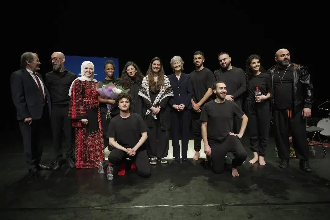 Uachtar&aacute;n na h&Eacute;ireann Catherine Connolly meets the cast and creative team of The Freedom Theatre's 'Return To Palestine' directed by Micaela Miranda on Opening night at @projectartscentre on 28th January 2026.

✨📷By @baraaalbayary 📷✨