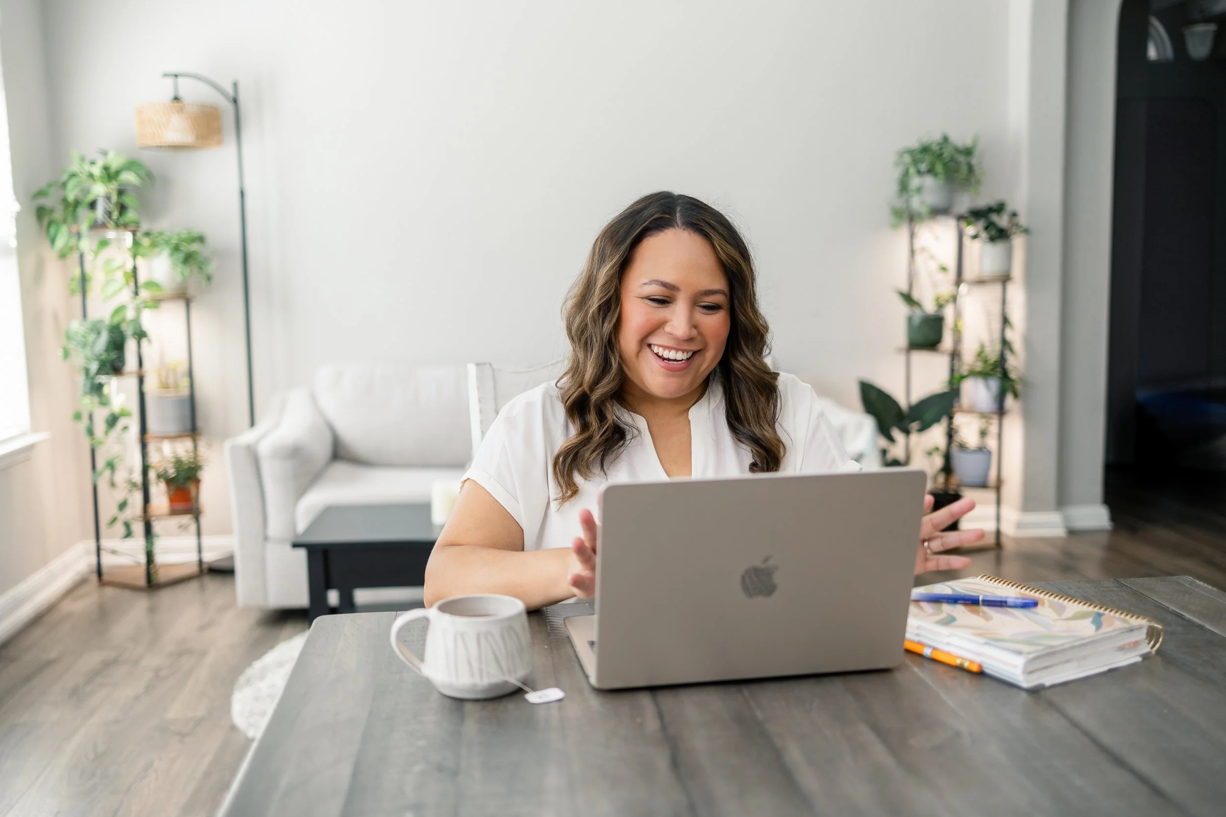 Therapist in consultation video call