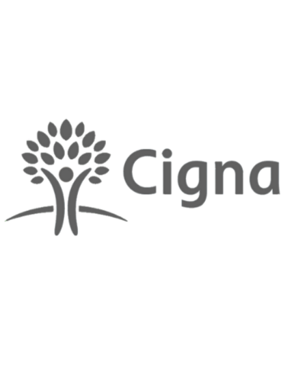Cigna logo featuring a stylized tree with multiple leaves and the company name.