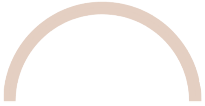 Close-up of a neutral rainbow semi-circle, against a blurry background symbolizing an arc that is part of the rainbow logo.