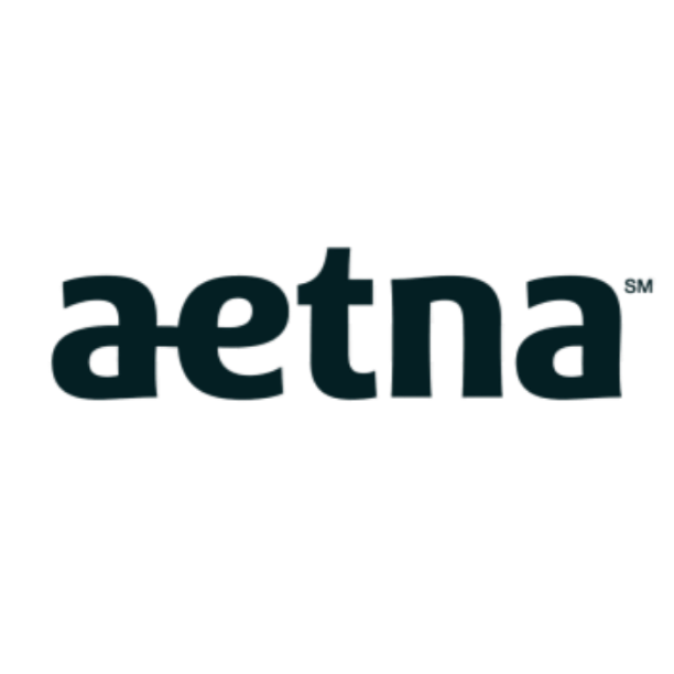 Aetna logo displayed on a black background.