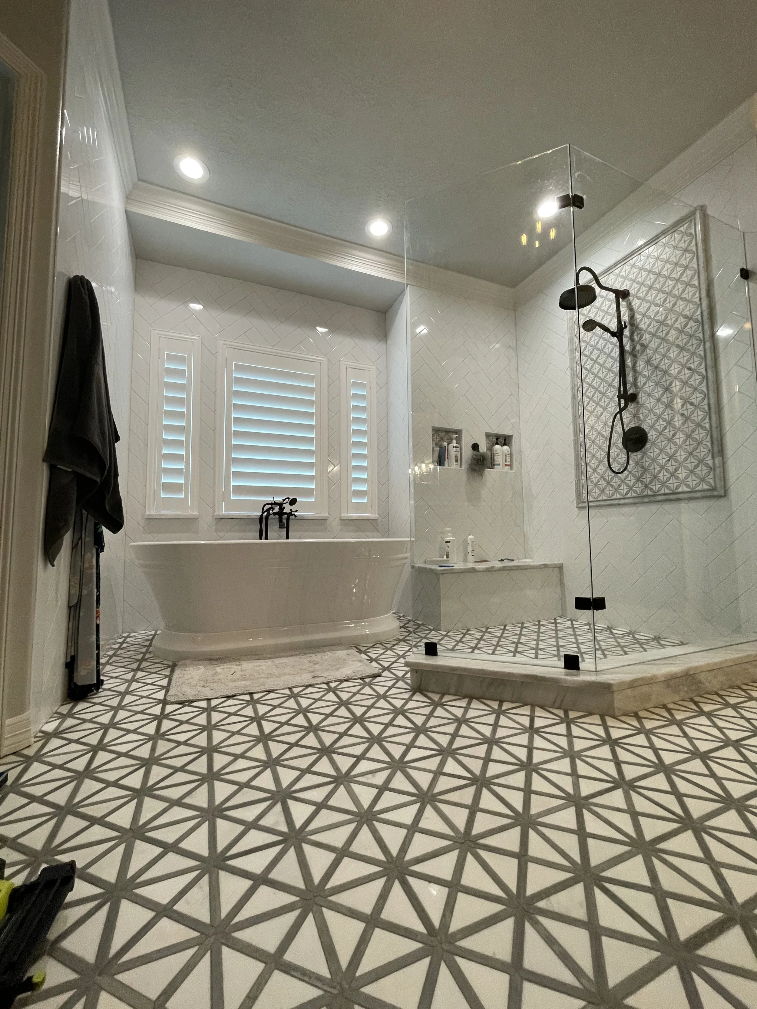 Primary Bath Tiled Shutter Install